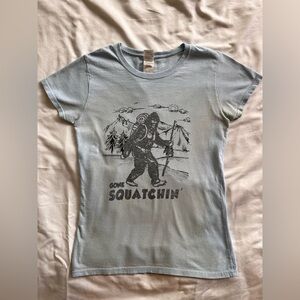 Gone Squatchin' Bigfoot Graphic Tee - Light Blue